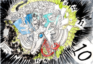 ambiguous_gender feral forked_tongue group long_tongue scales sharp_teeth snout teeth text tongue kyokyota mythology amphibian avian bird canid canine deer dragon fox lagomorph leporid mammal mythological_creature mythological_scalie rabbit scalie 2014 absurd_res english_text hi_res japanese_text painting_(artwork) pen_(artwork) traditional_media_(artwork) traditional_painting_(artwork) traditional_watercolor_(artwork) watercolor_(artwork)