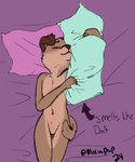 anthro blush brown_body brown_fur chest_tuft curled_tail cyan_pillow ear_tuft eyes_closed female flat_chested floppy_ears fur hug hugging_object hugging_pillow multicolored_body multicolored_fur nude pillow purple_background purple_pillow ring_(jewelry) scent simple_background smile solo tail text tuft young young_anthro young_female moriapup avery_(furvie) canid canine canis domestic_dog mammal 2024 5:6 digital_media_(artwork) english_text hatching_(art) hi_res shaded signature