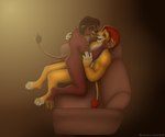 anthro anthro_on_anthro cuddling duo furniture hug intimate lap male male/male nude romantic simple_background sitting sofa tail tail_tuft tuft rahir disney the_lion_king kovu_(the_lion_king) simba_(the_lion_king) felid lion mammal pantherine 2023 6:5 hi_res pseudo_incest_(lore)