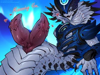 2_penises animal_genitalia animal_penis apode armor black_eyes crown erection genital_slit genitals grey_body grey_scales headgear heart_symbol hemipenes holidays legless looking_at_viewer lying male multi_genitalia multi_penis on_back one_eye_closed penile_spines penis scales serpentine solo spikes text valentine's_day_card wink winking_at_viewer ket-dawnatsunset valentine's_day x-com viper_king alien cobra draconcopode naga reptile scalie snake viper_(x-com) 2026 digital_drawing_(artwork) digital_media_(artwork) english_text hi_res
