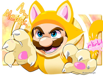 4_fingers brown_eyebrows brown_facial_hair brown_mustache claws clothed clothed_human clothed_male clothing dialogue eyebrows facial_hair finger_claws fingers furrowed_eyebrows human_only light male male_human motion_lines mustache not_furry onomatopoeia open_mouth open_smile pink_tongue simple_background smile solo sound_effects tail tan_body tan_skin teeth text tongue white_claws yellow_costume yellow_outfit yellow_tail jooniethenight mario_bros nintendo super_mario_3d_world the_super_mario_bros_movie cat_mario mario human humanoid mammal 2023 4:3 artist_name colored digital_drawing_(artwork) digital_media_(artwork) english_description half-length_portrait lighting portrait shaded