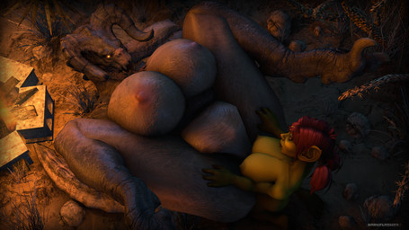anthro areola big_breasts breasts brown_body brown_scales claws curvy_figure detailed_background duo eyeshadow feet female forked_tongue genitals green_body green_skin gynomorph gynomorph/female hair horn huge_breasts humanoid_face intersex intersex/female lips lying makeup multicolored_body multicolored_scales night nipples nude on_back outside penetration red_eyes red_hair scales sex sharp_teeth shortstack spread_legs spreading tan_body tan_scales teeth text thick_thighs toes tongue tongue_out two_tone_body two_tone_scales vaginal vaginal_penetration voluptuous vulva yellow_eyes darkflash23 red-eye_(modeler) blizzard_entertainment fallout microsoft warcraft deathclaw goblin humanoid scalie 16:9 2022 3d_(artwork) 4k absurd_res artist_name digital_media_(artwork) hi_res source_filmmaker_(artwork) watermark widescreen