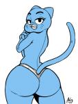 2013 ag big_butt blue_fur butt chubby feline female fur looking_at_viewer looking_back mammal milf mother nicole_watterson parent plain_background raised_tail smile solo suggestive the_amazing_world_of_gumball thighs thong white_background wide_hips
Rating: Questionable
Score: 20
User: Ganjaa94
Date: December 16, 2013