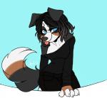 2020 anthro bernese_mountain_dog big_tail black_body black_fur black_nose blue_eyes blush bottomwear breasts brown_body brown_fur button_ears canid canine canis cleavage clothed clothing curled_hair dechito denim denim_bottomwear denim_clothing digital_media_(artwork) domestic_dog female floppy_ears fur hair jeans looking_at_viewer mammal molosser mountain_dog multicolored_body multicolored_fur off_shoulder pants paws simple_background smile solo standing sweatshirt swiss_mountain_dog tail thick_thighs tongue tongue_out topwear white_body white_fur winter_nights