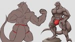 abs anthro back_muscles biceps clothed clothing jockstrap jockstrap_only male muscular muscular_anthro muscular_male pecs rear_view solo tail topless underwear underwear_only daikuhiroshiama tower_of_god rak_wraithraiser lizard reptile scalie wraithraiser