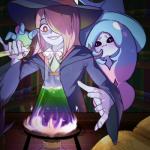 :3 fangs magic_user not_furry sharp_teeth smile teeth witch zhen_xiong_gui little_witch_academia nintendo pokemon studio_trigger sucy_manbavaran generation_8_pokemon hatterene pokemon_(species) 1:1 hi_res