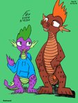 anthro duo male male/male tail fer friendship_is_magic hasbro my_little_pony mythology spike_(mlp) dragon mythological_creature mythological_scalie scalie 3:4 hi_res