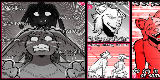 Rating: s
ID: 5759994
Date: 2025-08-06 07:12:32 -0400
Status: active
Score: 6
absurd_res angry anthro argument black_and_white bottomwear chest_fur claws cleonoris_saris clothing comic comic_panel creepy_smile denim denim_bottomwear denim_clothing dialogue digital_drawing_(artwork) digital_media_(artwork) duo english_text fatima_coco female hi_res hyena inner_ear_fluff jacket jeans lagomorph leporid male mammal mischievous_smile monochrome motion_lines multiple_scenes pants rabbit red_background red_eyes sharp_teeth simple_background slightly_chubby slightly_chubby_female slim_male smile softbunnyhouse teeth text thick_thighs tod_(softbunnyhouse) topwear tuft white_background worried worried_face post #5759994