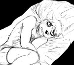 2020 anthro bed black_and_white bodily_fluids boxers_(clothing) canid canine canis clothing comic crying daniel_(hladilnik) english_text eye_bags furniture hi_res hladilnik male mammal monochrome on_bed sketch solo tears text underwear wolf