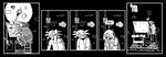 anthro clothed clothing dialogue male text afuckingcamel-zenge-art_(artist) chucklefish starbound kenta_(afuckingcamel) alien hylotl absurd_res black_and_white comic english_text hi_res monochrome