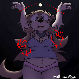 anthro belly bodily_fluids breasts clothed clothing collar crying disembodied_hand female forced_bondage fur hands_tied_above_head imminent_rape imminent_sex medium_breasts nipple_outline overweight overweight_anthro overweight_female panties pantsless_anthro pantsless_female raised_clothing raised_shirt raised_tank_top raised_topwear shirt solo stress_position tan_body tan_fur tank_top tears thick_thighs topwear underwear mutt_marisa olive_(mutt_marisa) canid canine mammal 1:1 hi_res trans_(lore)