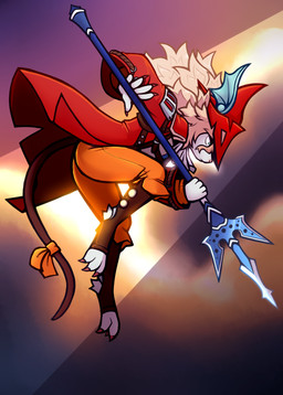 5_fingers accessory anthro blonde_hair blue_eyes bottomwear claws clothed clothing coat female finger_claws fingers fully_clothed fur furgonomics hair hat headgear headwear holding_melee_weapon holding_object holding_polearm holding_spear holding_weapon melee_weapon orange_bottomwear orange_clothing orange_pants pants polearm red_claws red_clothing red_coat red_hat red_headwear red_topwear ribbons side_view solo spear tail tail_accessory tail_ribbon toe_claws topwear weapon white_body white_fur mewgle final_fantasy final_fantasy_ix square_enix freya_crescent burmecian mammal rodent 2025 hi_res