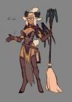 alternate_costume big_breasts breasts broom cleaning_tool cleavage clothed clothing commentary cosplay curvy_figure ellipsis female hooves solo tan_body tan_skin wings nox_(artist) blizzard_entertainment overwatch mercy_(overwatch) nox_(nox) animal_humanoid bovid bovid_humanoid caprine caprine_humanoid goat_humanoid humanoid mammal mammal_humanoid