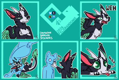 ambiguous_gender anthro bite blep chibi claws digitigrade duo forked_tongue fur horn pawpads size_difference smile solo tail tail_tuft text tongue tongue_out tuft wings felisrandomis mythology canid canine dragon furred_dragon furred_scalie mammal mythological_creature mythological_scalie scalie english_text hi_res