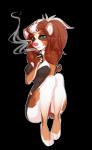 anthro clothed clothing female fur hair looking_at_viewer smile solo vape teil canid canine mammal alpha_channel digital_media_(artwork) pixel_(artwork)