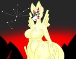 anthro breasts featureless_breasts female looking_at_viewer solo ayotizza capcom clover_studio okami_(capcom) ninetails_(okami) canid canine fox mammal