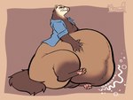 anthro balls belly big_balls bloated gas genitals hyper_pear male obese obese_male overweight overweight_male pear-shaped_figure rumbling_stomach solo wide_hips squeamsel vincent domestic_ferret mammal mustelid musteline true_musteline weasel hi_res