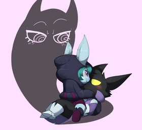 anthro black_body black_fur blush bottomless butt clothed clothing female female_anthro footwear fur group hoodie looking_at_another looking_at_partner lying male male/female male_anthro on_back partially_clothed shoes short short_anthro short_female short_male simple_background straddling topwear trio wizard_robe yellow_eyes yellow_sclera smite_(artist) league_of_legends riot_games tencent shadow_(lol) veigar vex_(lol) shadow_creature yordle absurd_res digital_media_(artwork) hi_res