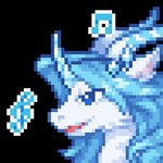 ambiguous_form ambiguous_gender blue_eyes blue_hair hair horn smile solo mythology qinghan dragon mythological_creature mythological_scalie scalie animated digital_media_(artwork) low_res pixel_(artwork) thumbnail female_(lore)