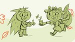 air_freshener anthro flower generic_flower plant smile doeiika happy_tree_friends flaky_(htf) petunia_(htf) mammal mephitid porcupine rodent skunk 16:9 widescreen