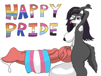 animal_genitalia anthro balls big_balls big_penis breasts canine_genitalia genitals gynomorph huge_balls huge_penis hyper hyper_balls hyper_genitalia hyper_penis intersex knot knotted_penis lgbt_pride penis pride_color_flag pride_colors solo transgender_pride_colors delfeeart sylvia_(delfeeart) canid canine mammal 4:3 hi_res