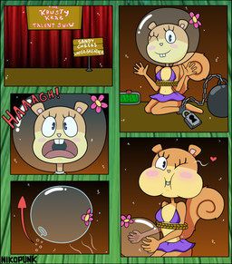 anthro ball_and_chain black_border blush border bottomwear bound breasts brown_body brown_fur buckteeth clothed clothed_anthro clothed_female clothing countershade_face countershade_torso countershading eyelashes female flower fur heart_symbol holding_breath lock one_eye_closed plant puffed_cheeks purple_bikini_top purple_bottomwear purple_clothing purple_skirt rope skimpy skirt small_breasts solo tail teeth text timer underwater water wink nikopunk nickelodeon spongebob_squarepants sandy_cheeks eastern_grey_squirrel grey_squirrel mammal rodent sciurid tree_squirrel 2024 absurd_res artist_name comic digital_drawing_(artwork) digital_media_(artwork) english_description english_text hi_res story story_in_description