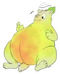 anthro belly belly_expansion big_belly blush expansion food food_transformation fruit fur green_body grey_body grey_fur growth inflation male nude obese obese_anthro obese_male open_mouth overweight overweight_anthro overweight_male pear pear_transformation plant plant_transformation sitting solo surprise transformation worried vanillayote canid canine canis elemental_creature flora_fauna food_creature living_fruit mammal wolf 2022