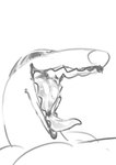 anthro mouth_shot open_mouth sharp_teeth simple_background solo teeth tongue tongue_out vehicle white_background sofmallow nebula_(sofmallow) animate_inanimate 2022 hi_res monochrome
