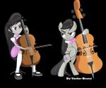 duo female feral simple_background text transparent_background vector-brony equestria_girls friendship_is_magic hasbro my_little_pony octavia_(mlp) earth_pony equid equine horse human mammal pony 2015 absurd_res alpha_channel hi_res