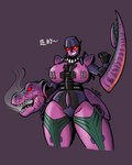 big_breasts boobs_of_steel breasts female feral head_hand looking_at_viewer looking_pleasured machine purple_body purple_skin red_eyes smile solo tail weapon weapon_arm weapon_glint weapon_tail squidking hasbro takara_tomy transformers transformers:_beast_wars megatron_(beast_wars) animate_inanimate dinosaur living_weapon prehistoric_species reptile robot scalie theropod tyrannosaurid tyrannosauroid tyrannosaurus tyrannosaurus_rex 4:5 hi_res