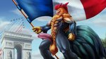 16:9 2020 abs anthro armpit_hair avian ball_tuft balls bastille_day beak biceps big_balls big_penis bird body_hair chicken corrsk detailed_background digital_media_(artwork) feathers flag flag_(object) flagpole france french french_flag gallic_rooster galliform gallus_(genus) genitals half-erect hi_res holding_flag holding_object holidays humanoid_genitalia humanoid_penis male muscular muscular_anthro muscular_male nude outside penis phasianid pole pubes saggy_balls solo tuft widescreen