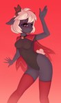 anthro breasts clothed clothing female fingers legwear solo stockings tanatos_aaa cult_of_the_lamb massive_monster_(studio) lamb_(cult_of_the_lamb) red_crown_(cult_of_the_lamb) bovid caprine mammal sheep hi_res