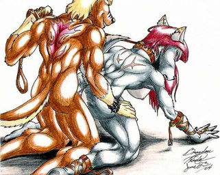 all_fours anthro anthro_on_anthro bdsm bodily_fluids bondage bound cum doggystyle dominant dominant_male duo female female_penetrated from_behind_position genital_fluids genitals holding_leash holding_object leash leash_pull male male/female male_penetrating male_penetrating_female nude penetration penile penile_penetration penis penis_in_vagina scar sex simple_background submissive submissive_female tail tattoo vaginal vaginal_penetration white_background foxy_antics canid canine canis fox mammal wolf 2004