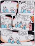 aftertale animated_skeleton bone clothed clothing comic counter dialogue english_text fire frisk_(undertale) grillby grin human humanoid loverofpiggies mammal not_furry sans_(undertale) skeleton smile teeth text undead undertale undertale_(series)