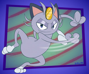 abstract_background anthro attack claws coin fangs fur grey_body grey_fur half-closed_eyes male narrowed_eyes on_one_leg smug solo standing swipe teeth toony gavanzude nintendo pokemon alolan_form alolan_meowth domestic_cat felid feline felis generation_7_pokemon mammal pokemon_(species) regional_form_(pokemon) alternate_version_at_paywall digital_drawing_(artwork) digital_media_(artwork) hi_res signature