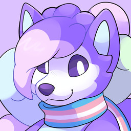 :3 anthro fur lgbt_pride looking_at_viewer multi_tail multicolored_body multicolored_fur multicolored_neckwear multicolored_scarf neckwear pride_color_neckwear pride_color_scarf pride_colors scarf smile solo tail transgender_pride_colors rindeadsong nintendo pokemon willow_(willowpoke) generation_1_pokemon pokemon_(species) vulpix 1:1 bust_portrait icon portrait nonbinary_(lore) trans_(lore)