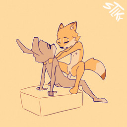 anthro duo female flat_chested genitals male male/female nude nude_anthro penetration penis sex tail vaginal vaginal_penetration stlkr fan_character canid canine fox lagomorph leporid mammal rabbit 1:1 animated hi_res sketch