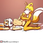 2_tails anthro blue_eyes duo female genitals holding_leg loli lying male male/female multi_tail nipples on_back orange_eyes penetration penis pussy shota simple_background tail text tongue tongue_out vaginal vaginal_penetration young young_anthro null404err sega sonic_the_hedgehog_(series) cream_the_rabbit miles_prower canid canine fox lagomorph leporid mammal rabbit 1:1 2022 absurd_res hi_res shaded url