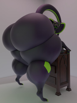 anthro big_breasts big_butt breasts butt female huge_butt huge_hips huge_thighs hyper hyper_butt hyper_hips hyper_thighs looking_at_viewer simple_background solo tail thick_thighs wide_hips raguda reptile scalie snake 3:4 3d_(artwork) digital_media_(artwork) hi_res