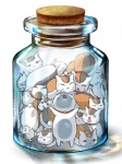 :3 against_surface ambiguous_gender belly belly_on_glass bottle collar container cork eyes_closed group lying on_back on_glass hiziri natsume's_book_of_friends madara_(natsume_yuujinchou) domestic_cat felid feline felis mammal 3:4