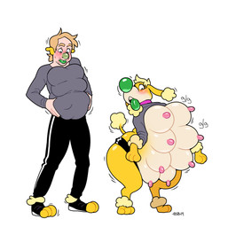 8_breasts anthro bottomwear breast_growth breasts clothing female footwear gender_transformation green_nose green_tongue growth human_to_anthro mtf_transformation multi_breast multi_breast_growth nipples pants shirt shoes short_stackification shortstack shrinking size_transformation solo species_transformation standing surprised tail tail_growth tongue topwear transformation transformation_sequence wide_hips yellow_body blackshirtboy canid canine canis domestic_dog mammal poodle 2019 hi_res sequence