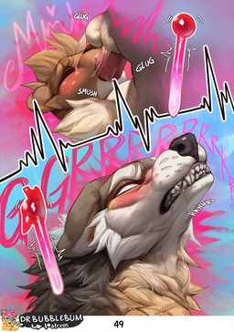 ahegao autofellatio balls blush clenched_teeth duo eyes_closed feral genitals imminent_orgasm looking_pleasured male male/male male_feral masturbation oral oral_masturbation penile penile_masturbation penis sex teeth conditional_dnp dr.bubblebum teggy_(dr.bubblebum) zato_(dr.bubblebum) canid canine canis mammal mustelid otter wolf comic hi_res