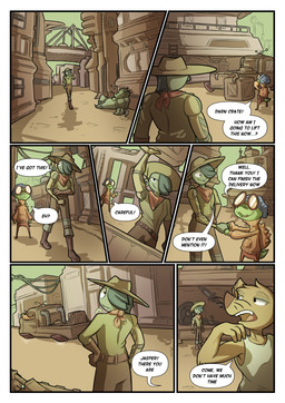 ambiguous_gender anthro border city city_background detailed_background dialogue eyewear glasses group male speech_bubble text vehicle white_border tookiecookies aquatic fish humanoid hybrid mammal murid murine rat reptile rodent scalie turtle absurd_res comic english_text hi_res