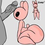 anthro big_butt big_penis black_eyes blush breasts butt duo featureless_breasts female genitals grey_background grey_body huge_butt humanoid_genitalia humanoid_penis male mostly_offscreen_character open_mouth penis penis_on_face pink_body simple_background text thick_thighs white_background yelling huamnenoughbb bunny_maloney bunny_maloney_(character) candy_bunny lagomorph leporid mammal rabbit 1:1 2024 absurd_res digital_drawing_(artwork) digital_media_(artwork) english_text flat_colors hi_res restricted_palette