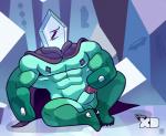 1_eye abs balls biceps big_muscles cape clothing collar crystal erection genitals glans green_balls green_body humanoid_genitalia humanoid_penis male mostly_nude mouthless muscular muscular_humanoid muscular_male nipples noseless pecs penis sitting snake_hands solo spiked_collar spikes tehbluebubble disney disney_xd star_vs._the_forces_of_evil rhombulus_(svtfoe) crystal_creature crystal_humanoid elemental_creature elemental_humanoid humanoid mineral_fauna mineral_humanoid reptile scalie snake