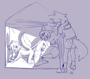 adolescent all_fours angry anthro anthro_on_anthro anthro_penetrated anthro_penetrating anthro_penetrating_anthro balls blush bodily_fluids camp camping caught_in_the_act caught_while_cumming cum cum_in_vagina cum_inside doggystyle duo_focus ejaculation erection female female_penetrated flashlight flat_chested from_behind_position fur genital_fluids genitals group hair humanoid_genitalia humanoid_penis inner_ear_fluff interrupted loli male male/female male_penetrating male_penetrating_female nude open_mouth orgasm penetration penile penile_penetration penis penis_in_vagina raised_tail sex shota simple_background surprise tail tent trio tuft vaginal vaginal_penetration walk-in young young_anthro young_on_young young_penetrated young_penetrating aogami aaron_(nerishness) ashley_(nerishness) chloe_(nerishness) canid canine felid mammal 2020 cel_shading digital_media_(artwork) hi_res monochrome shaded