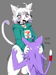 077cicok 2023 3:4 7-eleven absurd_res anthro bell bell_collar big_breasts breasts clothing collar duo english_text fangs felid feline fellatio female grey_background hair head_grab hi_res hoodie kemono leg_grab long_hair male male/female mammal nekozawa nipples open_mouth oral penile raised_tail robo_(robosylveon) sex signature simple_background sound_effects tail teeth text thigh_grab tongue tongue_out topwear