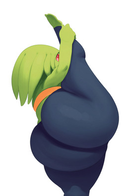 barefoot big_butt bottomwear butt clothing crop_top exercise feet flexible glistening glistening_body glistening_eyes glistening_skin green_body green_pseudo_hair green_skin grey_bottomwear grey_clothing grey_pants hand_on_leg huge_butt looking_at_viewer looking_back male one_leg_up orange_clothing orange_topwear orange_tube_top pants pear-shaped_figure pseudo_hair pupils raised_leg rear_view red_eyes shirt simple_background solo splits spread_legs spreading standing stretching thick_thighs topwear tube_top vertical_splits white_background white_pupils white_sclera wide_hips yoga yoga_pants sqoon jay_(sqoon) alien humanoid puwa 2022 absurd_res colored colored_line_art digital_drawing_(artwork) digital_media_(artwork) hi_res portrait shaded three-quarter_portrait intersex_(lore)
