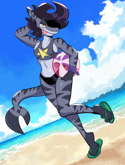 anthro ball beach beach_ball bikini bikini_thong clothing femboy flip_flops footwear inflatable male pose sand sandals shoes solo swimwear thong tongue two-piece_swimsuit underwear wolfang_fh shark_night aquatic fish humanoid requiem_shark shark tiger_shark absurd_res hi_res pinup
