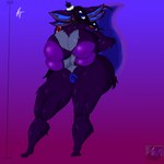 anthro big_breasts big_tail breasts female fluffy huge_breasts hyper machine multi_breast multi_ear multi_eye royalty solo tail tentacles thick_thighs protogenqueen mamagen 1:1 absurd_res hi_res